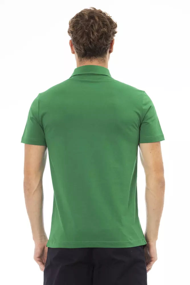 Green Cotton Men Polo Baldinini Trend