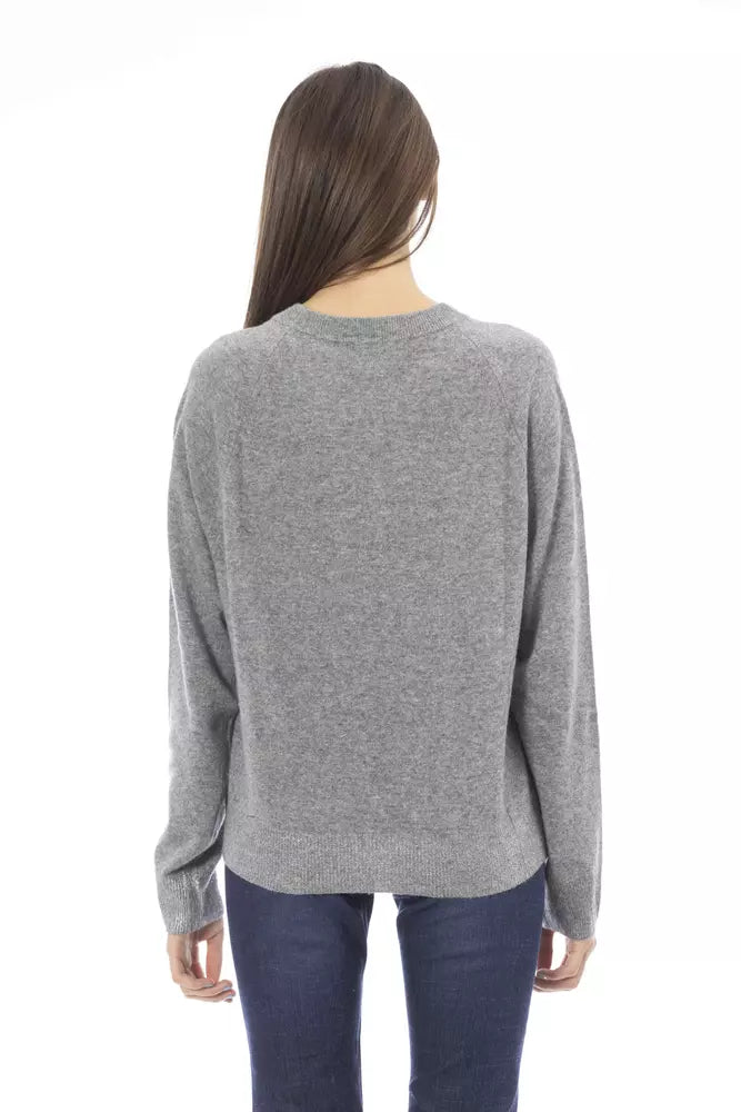 "Gray Wool Women's Sweater" Baldinini Trend