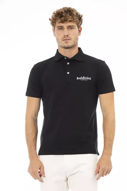 Black Cotton Men Polo Shirt Baldinini Trend