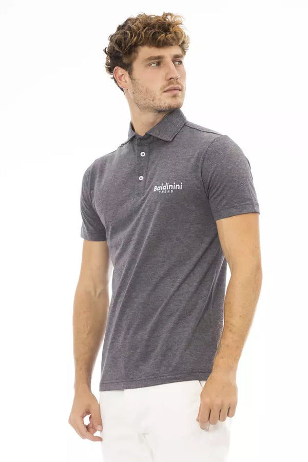 Gray Cotton Men Polo Baldinini Trend