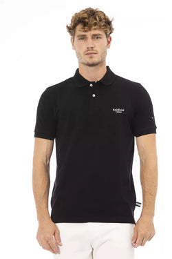 Black Cotton Men Polo Shirt Baldinini Trend