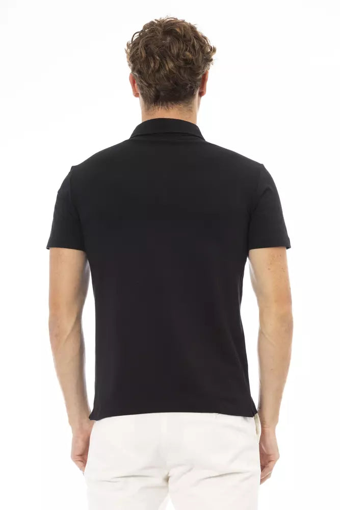 Black Cotton Men Polo Shirt Baldinini Trend