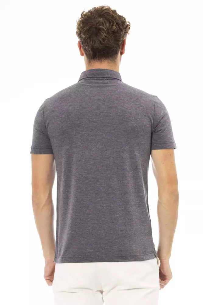 Gray Cotton Men Polo Baldinini Trend