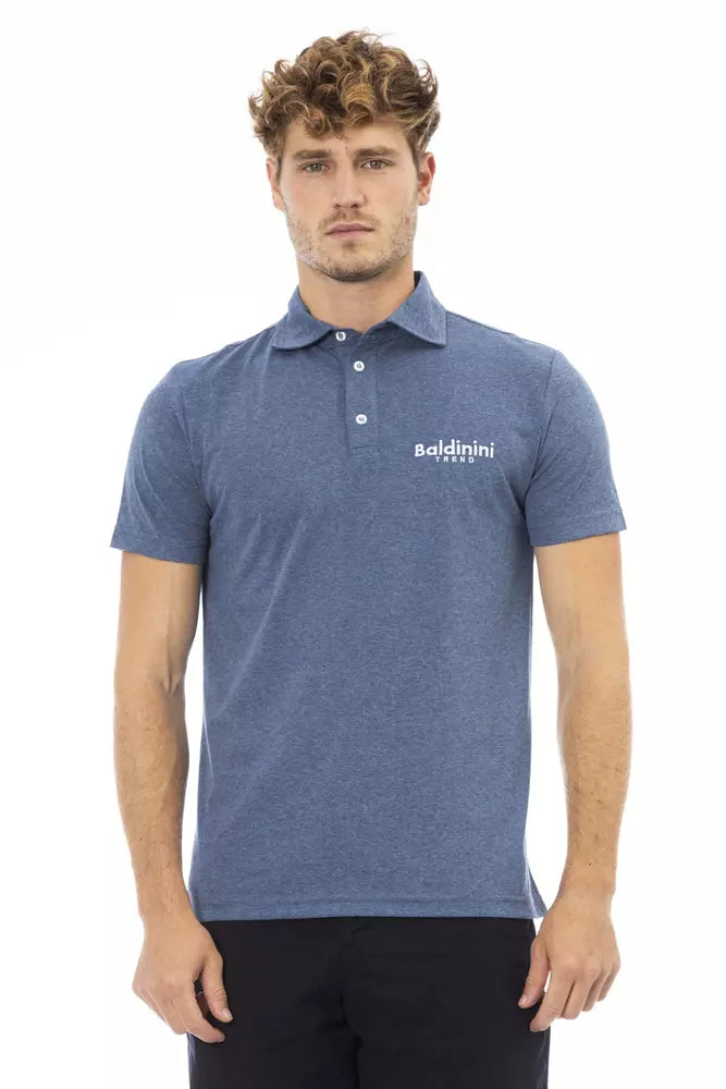 Blue Cotton Men Polo Baldinini Trend