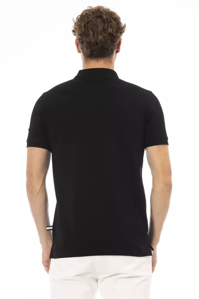 Black Cotton Men Polo Shirt Baldinini Trend