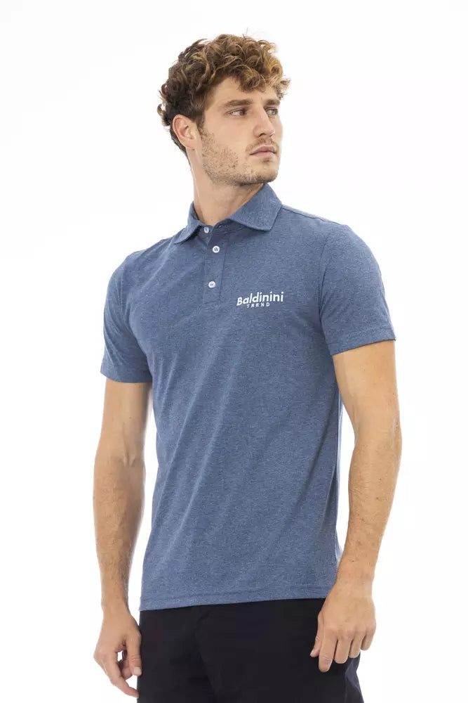 Blue Cotton Men Polo Baldinini Trend