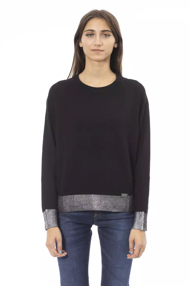 Black Wool Women Sweater Baldinini Trend