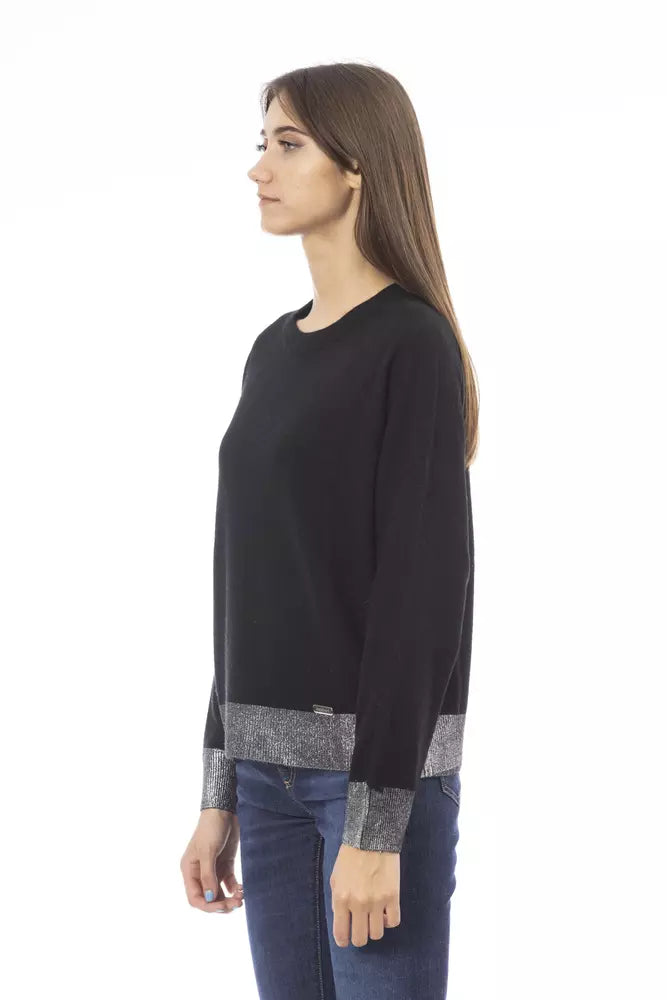 Black Wool Women Sweater Baldinini Trend