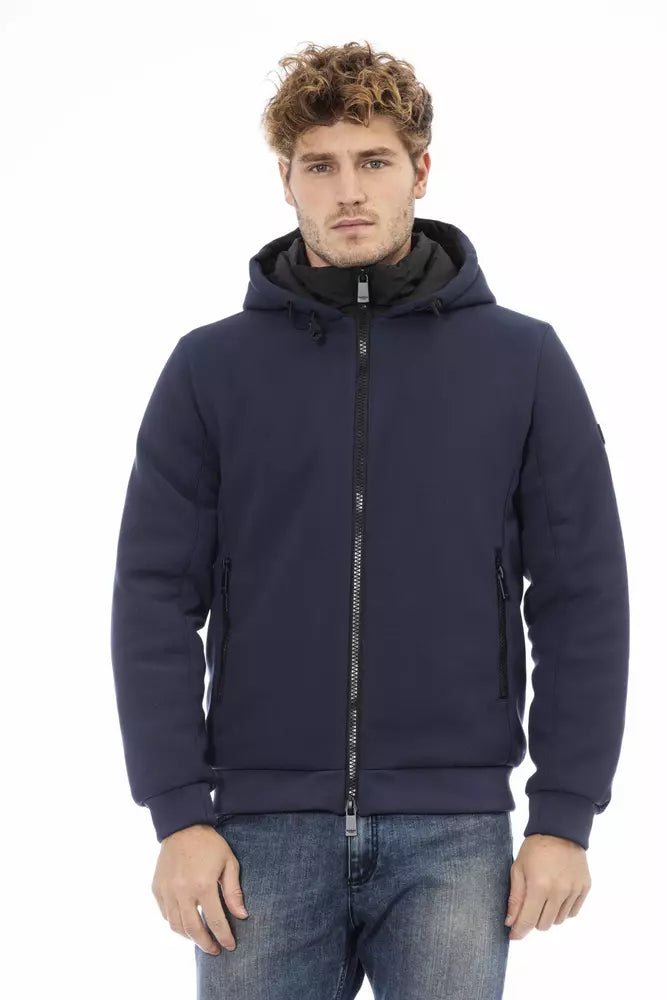 Blue Polyester Men Jacket Baldinini Trend