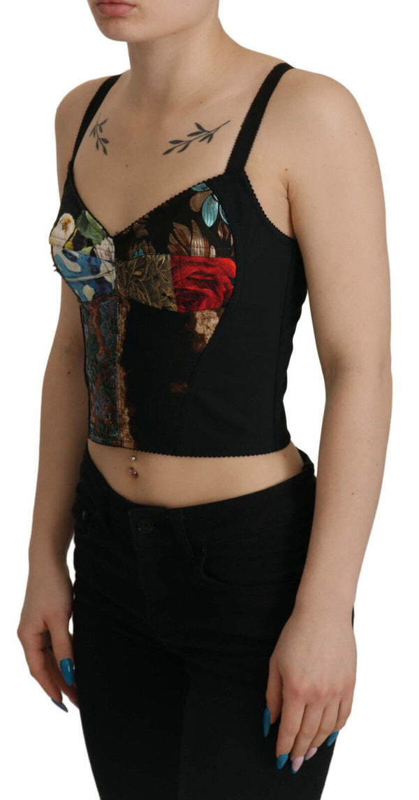 Elegant Floral Corset Top Blouse Dolce & Gabbana