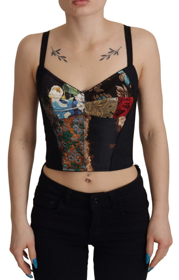 Elegant Floral Corset Top Blouse Dolce & Gabbana