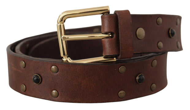 Elegant Leather Belt with Metal Buckle Dolce & Gabbana