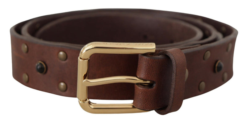 Elegant Leather Belt with Metal Buckle Dolce & Gabbana