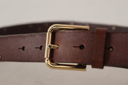 Elegant Leather Belt with Metal Buckle Dolce & Gabbana