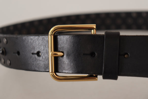 Elegant Leather Belt with Logo Engraved Buckle Dolce & Gabbana