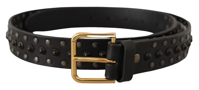 Elegant Leather Belt with Logo Engraved Buckle Dolce & Gabbana