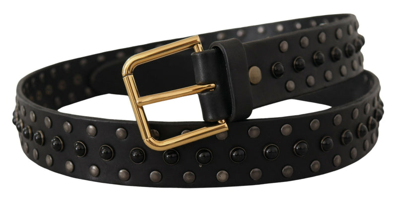 Elegant Leather Belt with Logo Engraved Buckle Dolce & Gabbana