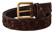 Elegant Leather Belt with Engraved Buckle Dolce & Gabbana