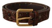 Elegant Leather Belt with Engraved Buckle Dolce & Gabbana