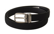 Elegant Black Canvas & Leather Belt Dolce & Gabbana