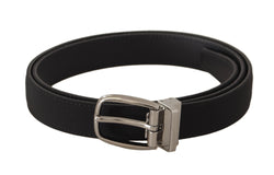 Elegant Black Canvas & Leather Belt Dolce & Gabbana