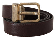 Elegant Leather Belt with Engraved Buckle Dolce & Gabbana