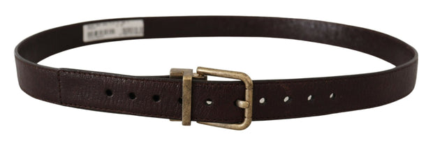 Elegant Leather Belt with Engraved Buckle Dolce & Gabbana