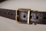 Elegant Leather Belt with Engraved Buckle Dolce & Gabbana