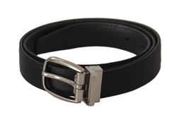 Elegant Silk Leather Belt with Logo Buckle Dolce & Gabbana