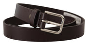 Elegant Leather Belt With Logo Buckle Dolce & Gabbana