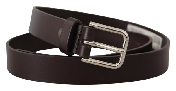 Elegant Leather Belt With Logo Buckle Dolce & Gabbana