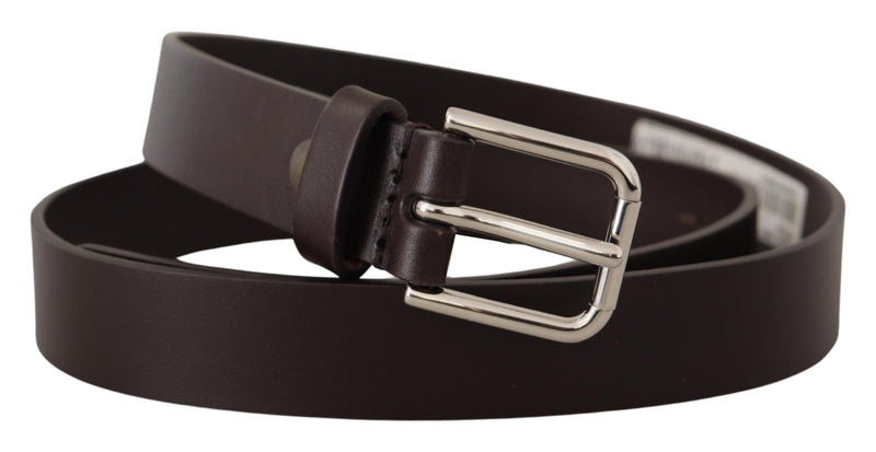 Elegant Leather Belt With Logo Buckle Dolce & Gabbana