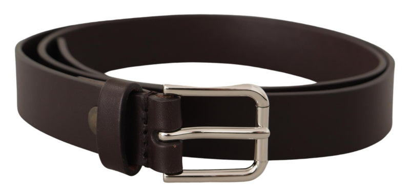 Elegant Leather Belt With Logo Buckle Dolce & Gabbana