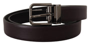 Elegant Dark Brown Leather Belt Dolce & Gabbana