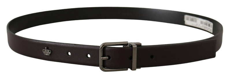 Elegant Dark Brown Leather Belt Dolce & Gabbana