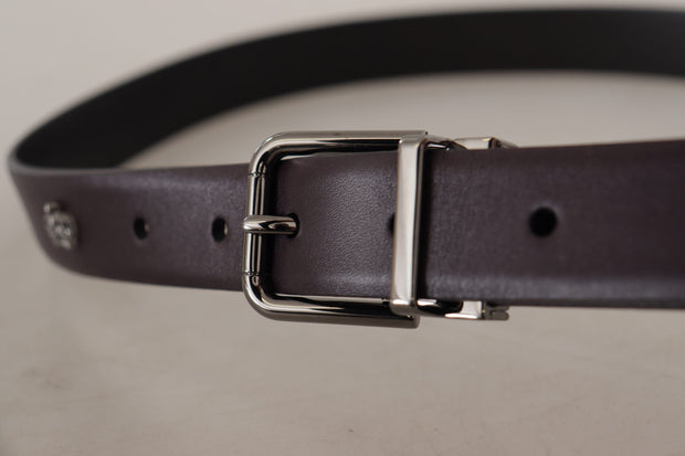 Elegant Dark Brown Leather Belt Dolce & Gabbana