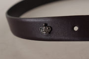 Elegant Dark Brown Leather Belt Dolce & Gabbana