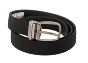 Elegant Black Leather Designer Belt Dolce & Gabbana