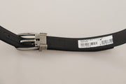 Elegant Black Leather Designer Belt Dolce & Gabbana