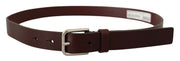 Maroon Luxe Leather Belt with Metal Buckle Dolce & Gabbana