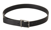 Elegant Black Leather Belt with Metal Buckle Dolce & Gabbana