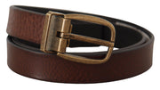 Elegant Leather Belt with Metal Buckle Dolce & Gabbana