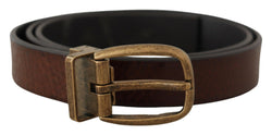 Elegant Leather Belt with Metal Buckle Dolce & Gabbana