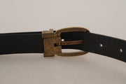 Elegant Leather Belt with Metal Buckle Dolce & Gabbana