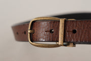 Elegant Leather Belt with Metal Buckle Dolce & Gabbana