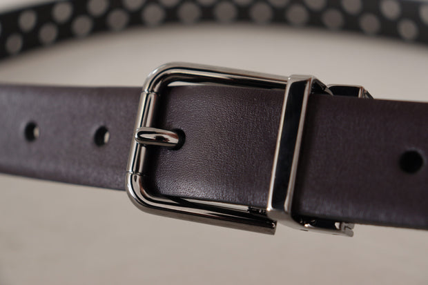 Elegant Dark Purple Leather Belt Dolce & Gabbana