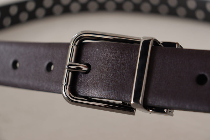 Elegant Dark Purple Leather Belt Dolce & Gabbana