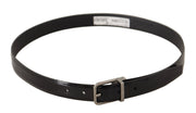 Elegant Black Leather Belt with Metal Buckle Dolce & Gabbana