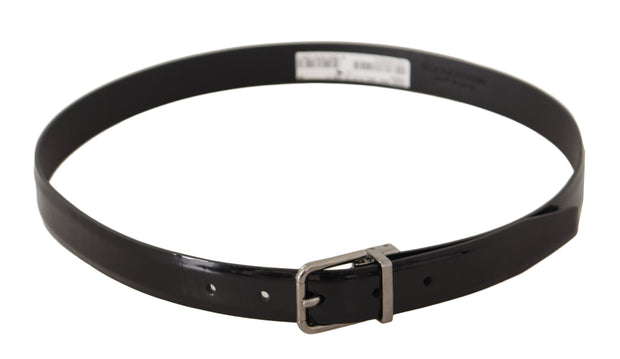 Elegant Black Leather Belt with Metal Buckle Dolce & Gabbana