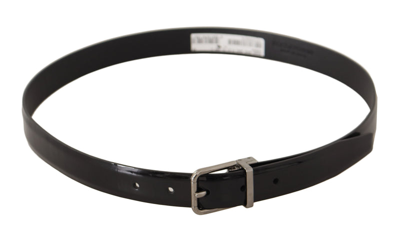 Elegant Black Leather Belt with Metal Buckle Dolce & Gabbana